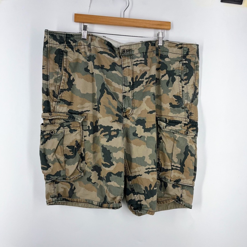 Levis Mens Camouflage Cargo Shorts Relaxed‎ Fit Woodland Camo Cotton Twill